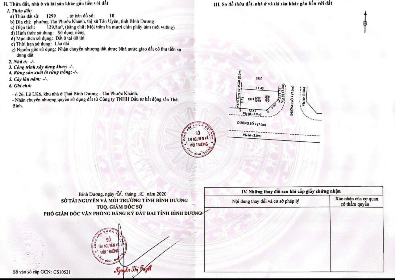 Bán đất khu nhà ở thái bình dương, phường tân phước khánh, thành phố tân uyên, bình dương
