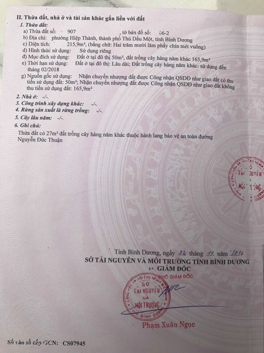 Bán đất mặt tiền đường nguyễn đức thuận phường hiệp thành thành phố thủ dầu một bình dương