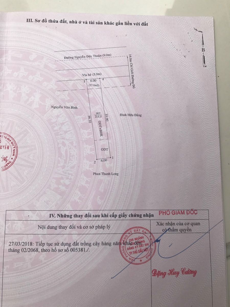 Bán đất mặt tiền đường nguyễn đức thuận phường hiệp thành thành phố thủ dầu một bình dương