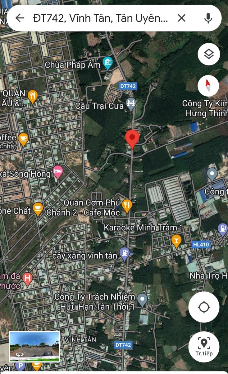 Bán đất mặt tiền huỳnh văn lũy DT742 phường vĩnh tân thị xã tân uyên bình dương