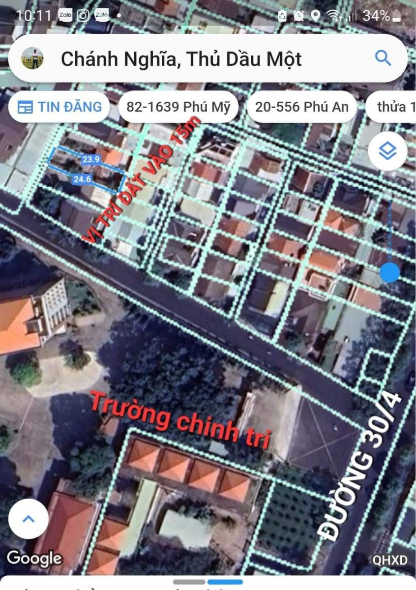 Bán đất phường chánh nghĩa, gần trường chính trị, Thành Phố Thủ Dầu một, Bình dương