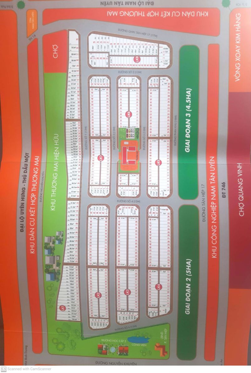 Đất nền khu dân cư tân hiệp central phường tân hiệp, thị xã tân uyên bình dương