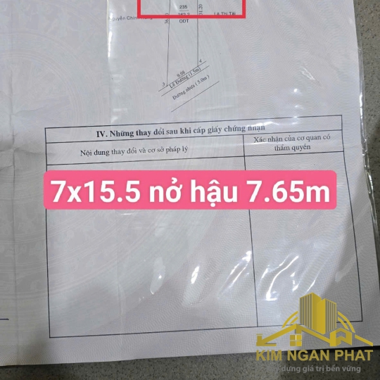ĐẤT PHÚ LỢI – 7×15,5M NỞ HẬU – THỔ CƯ 100% 