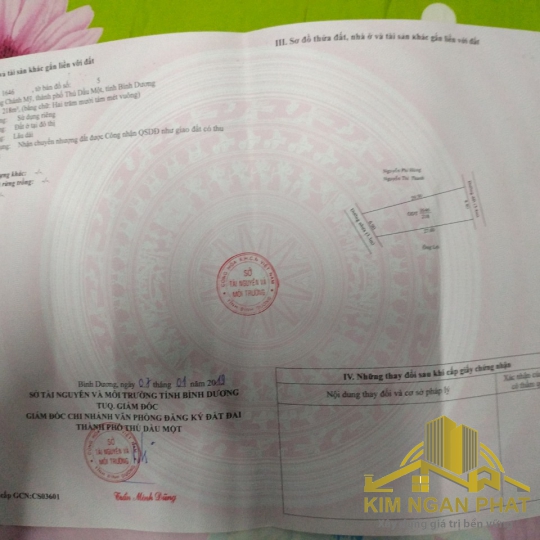 Bán đất hai mặt tiền đường nhựa, nhánh đường nguyễn văn lộng, phường chánh mỹ, thành phố thủ dầu một bình dương