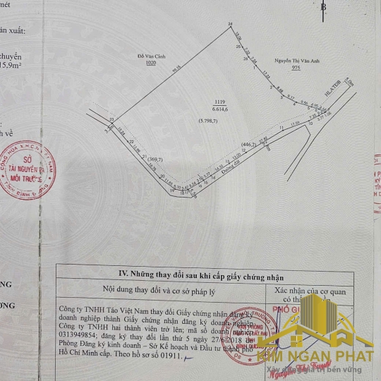 Bán 6.600m² đất sản xuất kinh doanh (SKC) Vĩnh Tân: Mặt tiền đường nhựa, trả tiền một lần đến 2042
