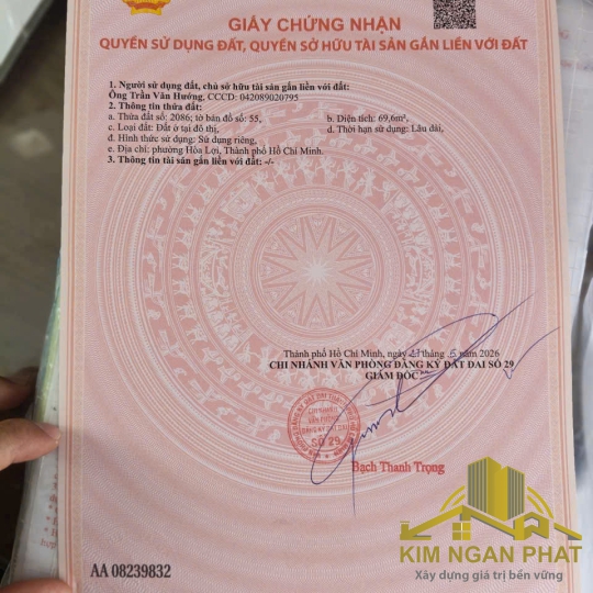 Bán nhà 1 trệt 1 lầu KDC Trường An Hòa Lợi: Diện tích 70m² thổ cư 100%, đường nhựa 6m vỉa hè 3m, dọn vào ở ngay