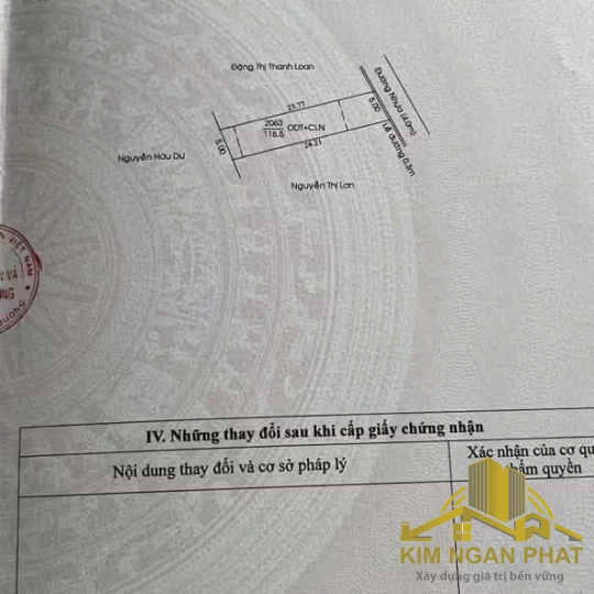 Bán lô đất trung tâm phường Phú Lợi Thủ Dầu Một: Diện tích 119m² thổ cư 80m², cách đường Nguyễn Thị Minh Khai 150m